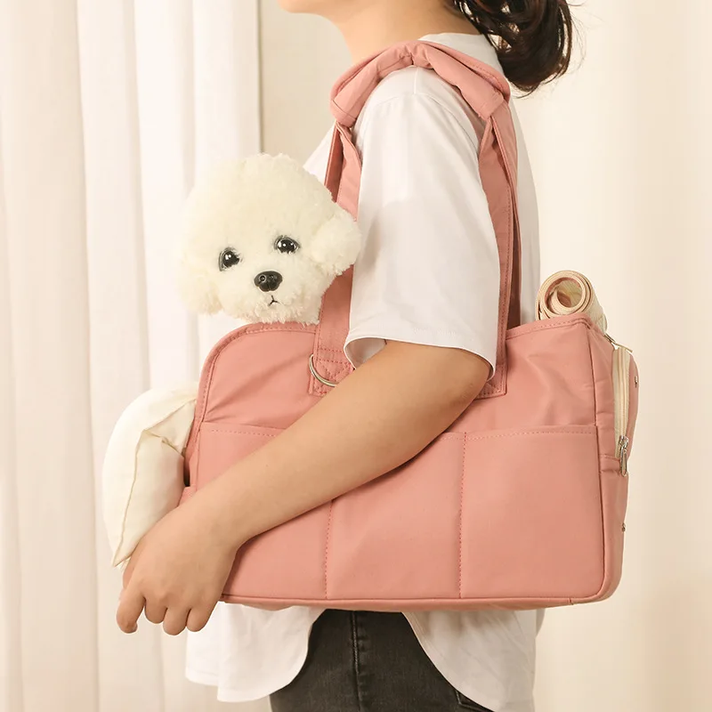 Pet Carrier Sling Bag - Breathable Dog Cat Purse For Small Pets Up To 4kg, Shoulder Strap (Pink)