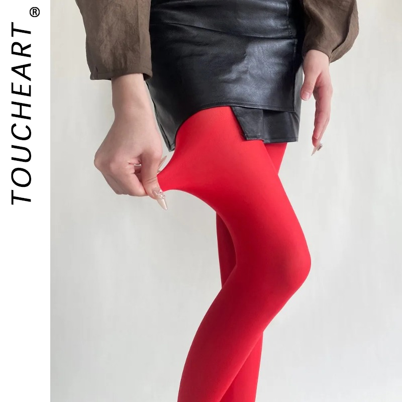 Toucheart Tights Leggings Bodycon Sexy Red See Through Lingerie Femme Pantyhose Summer New Slim Lace Stockings Woman Lingerie