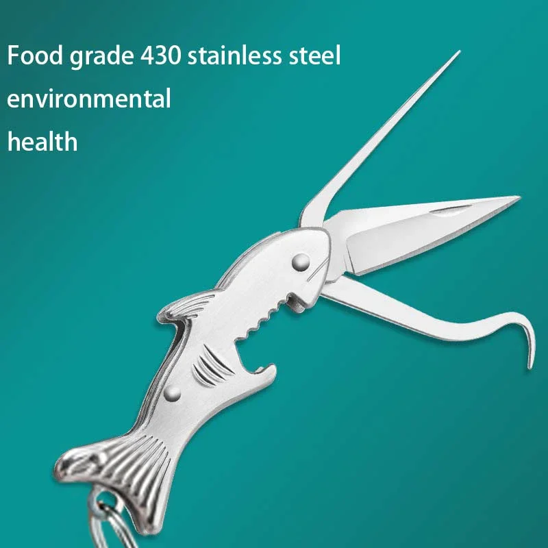Food Picks Food Toothpicks 304 Stainless Steel Toothpick Multifunctional Folding Household Carry-on Tooth Picking Artifact Advanced Toothpick Bottle Opener