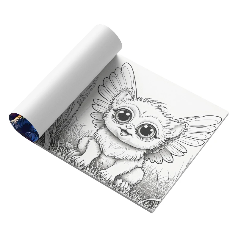 A Bold and Simple Decompression Creative Cute Fantasy Creature Coloring Book Featuring Cartoon Cute Creatures 5