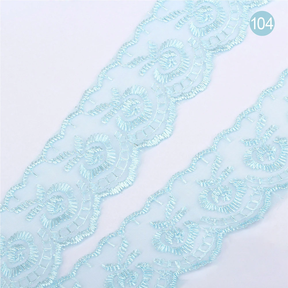 Chainho,Mesh Embroidery Lace Ribbon,10 Yard,DIY Handmade Material,Wedding Party/Craft Packing/Dress Decoration/Hair Accessory