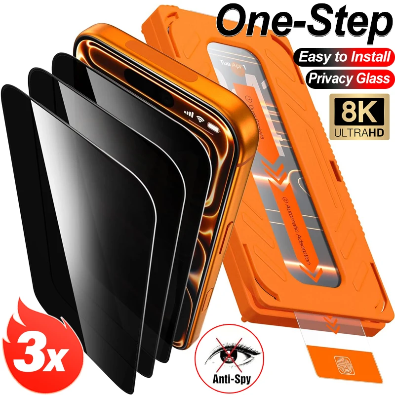 Anti-Spy Tempered Glass Privacy Screen Protector with Auto Alignment Kit
