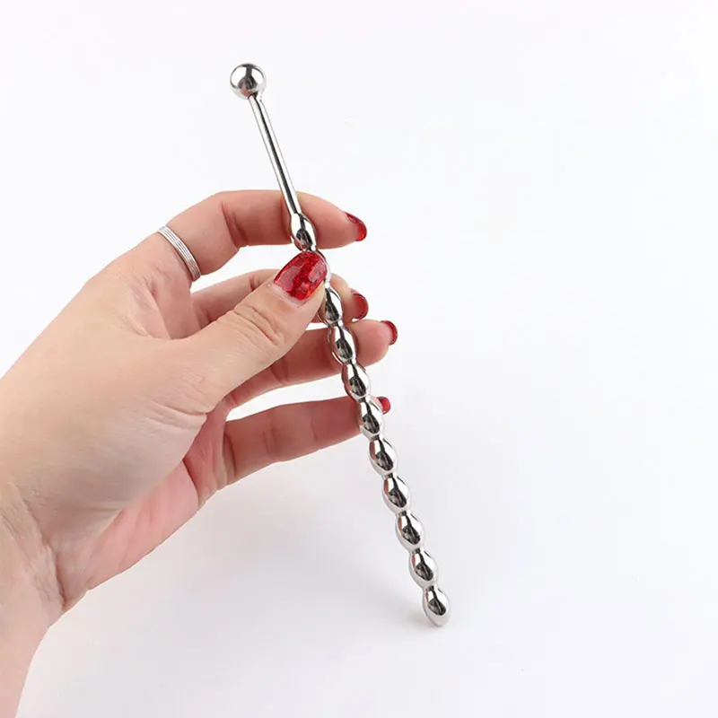 Urethral Dilator Silicone Urethral Dilator Men Male Urethral Sound Stainless Steel Urethral Sounding Stretcher Beads Plug