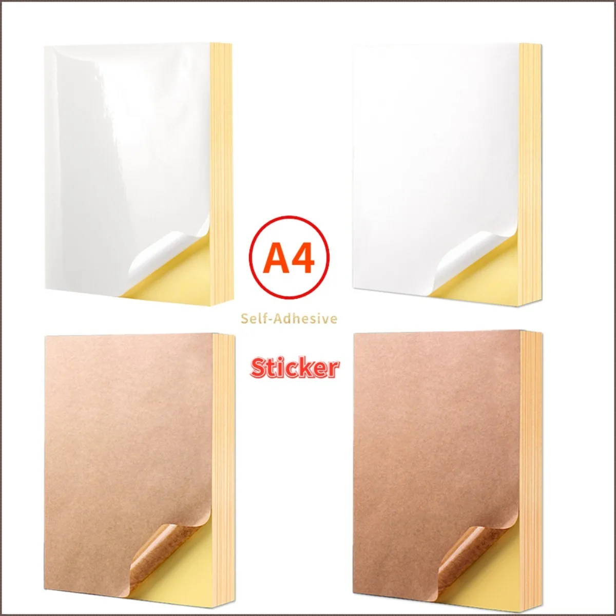 

A4 White/Kraft Printable Sticker Self Adhesive Sticker Label Matte glossy Paper Sheet for Laser Inkjet Printer Copier