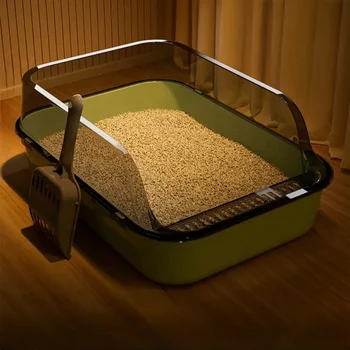 Open Cat Litter Box with Scoop 1
