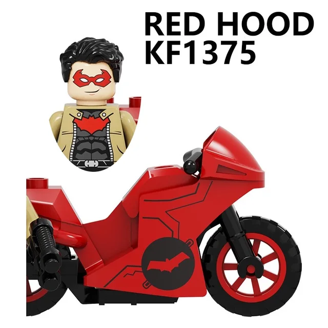 1 Set SuperHero Red Hood Ghost Rider With Motorcycle Building Block Mini Action Figure Toys 2