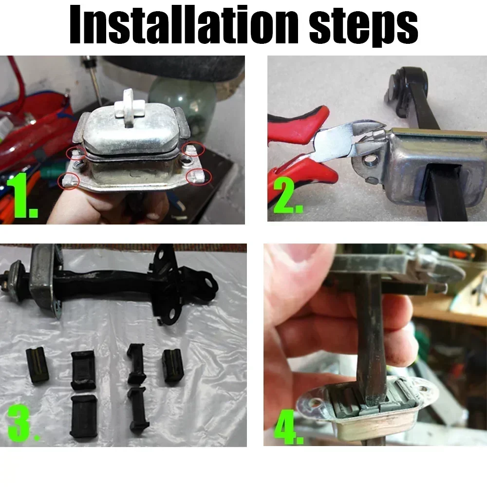 4X Car Door Check Strap Limiter Repair Kit Stopper Clip Plastics Durable For Toyota Corolla E160 E180 E210 2012 2013 2014 door hinge repair kit
