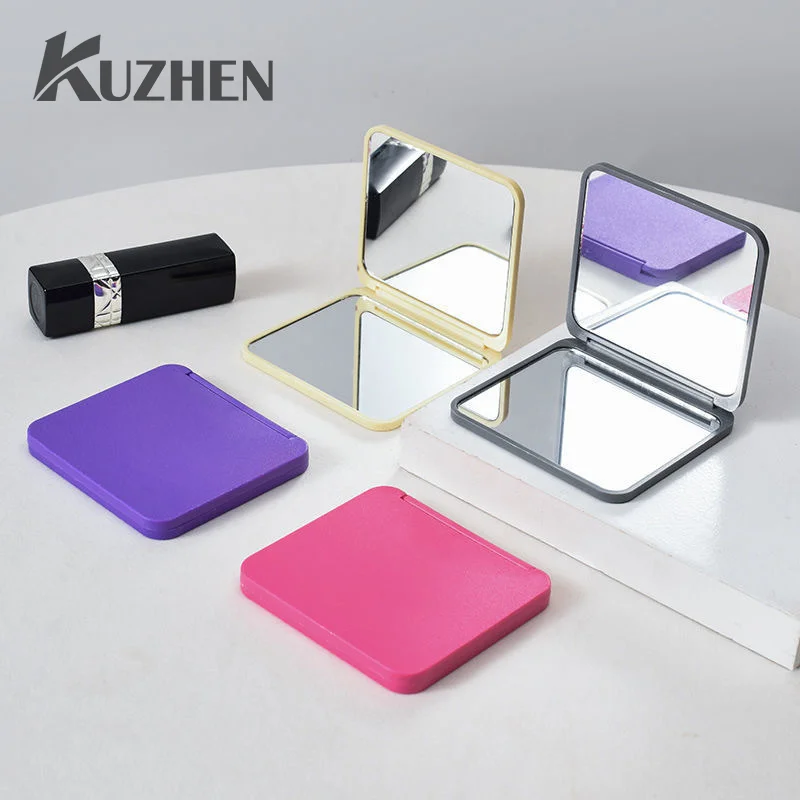 

2-Face Makeup Mirror Square Portable Cute Girl'S Gift Hand Mini Mirror Pocket Double-Sided Makeup Mirror Compact Multiple Colors