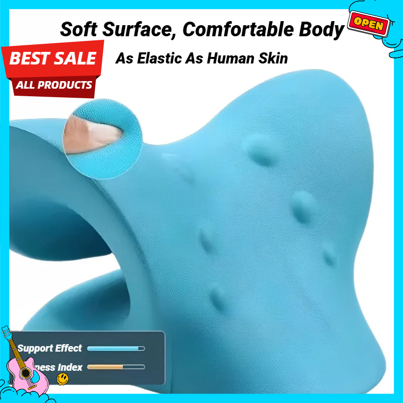 Adjustable Spine Alignment Pillow with 3 Height Settings, Chiropractic Massage Tool for Muscle Relaxation and PostureCorrection