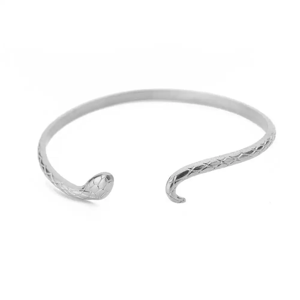 Bracciale Aperto Serpente In Acciaio Inossidabile JewelryWe - Regolabile Per Donna E Ragazza - Gioiello Elegante - 3