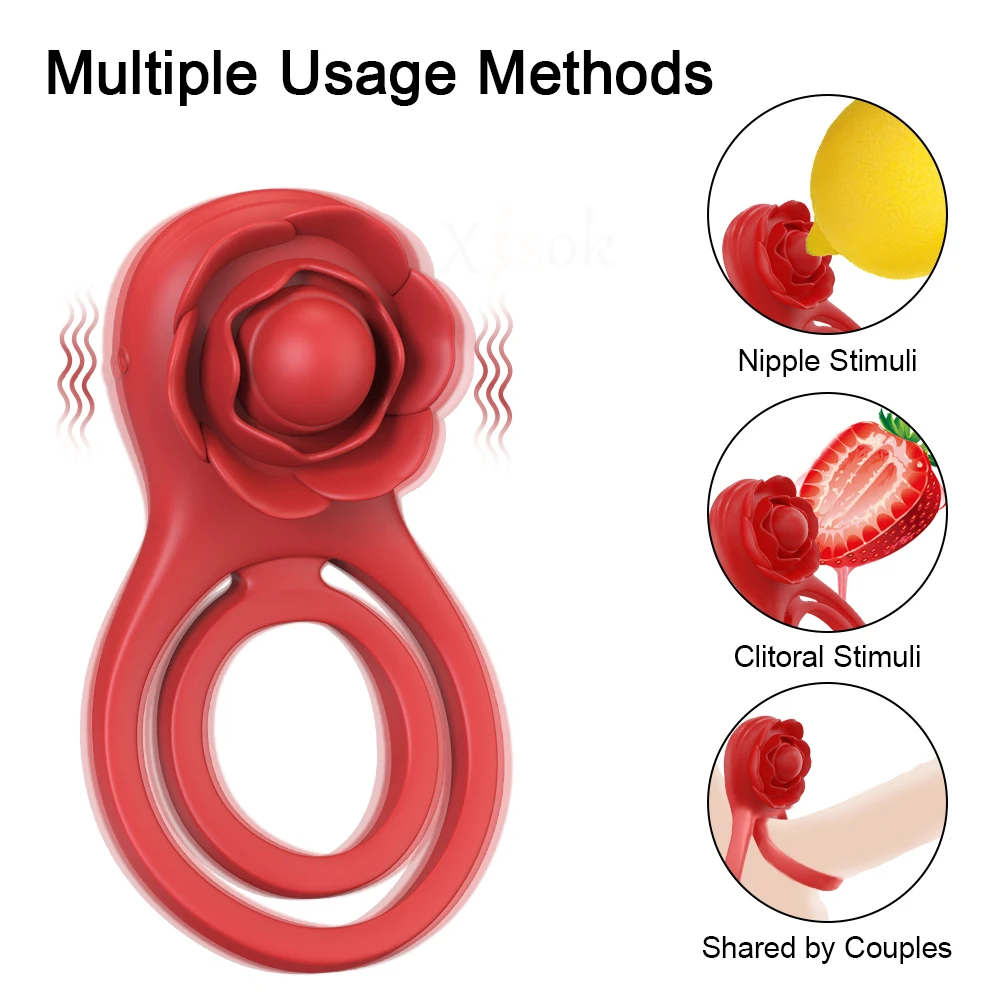 Powerful Cock Ring Vibrating Ejaculation Delay Cock Rings for Man Couple Stimulator Penis Ring Sexy Adult Man For adults 18