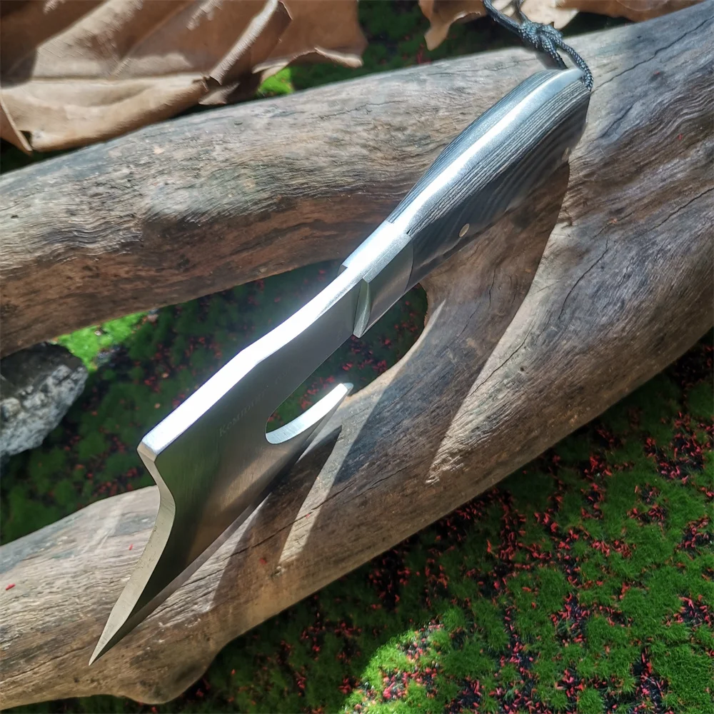 Wooden Handle Stainless Steel Blade Camping Hunting Survival Axe - Compact and Comfortable Jungle Tactical Tool 4