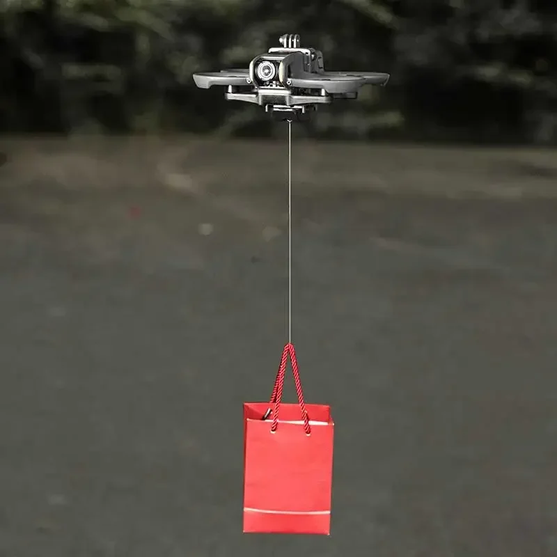 DJI Avata 2 Drone 상단 확장 마운트 홀더 용 에어 드롭 시스템 에어 드롭 Dropper 낚시 선물 구조 배달 던지기