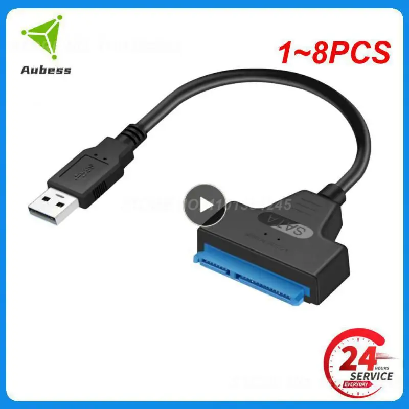 

1~8PCS 3.0 2.0 SATA Up To 6 Gbps 3 Cable Sata To USB 3.0 Adapter Support 2.5 Inch External HDD SSD Hard Drive 22 Pin Sata III
