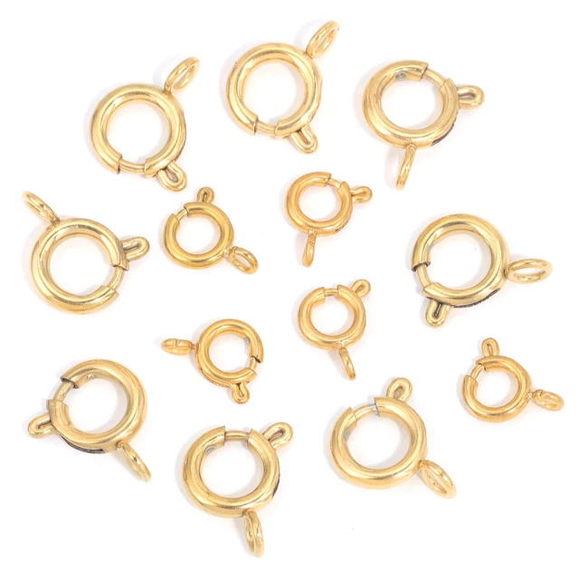 10pcs Spring Ring Clasps Hooks For Jewelry Making Stainless Steel Round Claw  Lobster Clasps for Bracelet