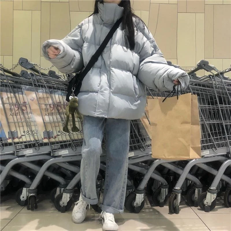 

Off season down cotton padded clothes women's winter 2022 new cotton padded jacket for students Korean loose thickened cotton