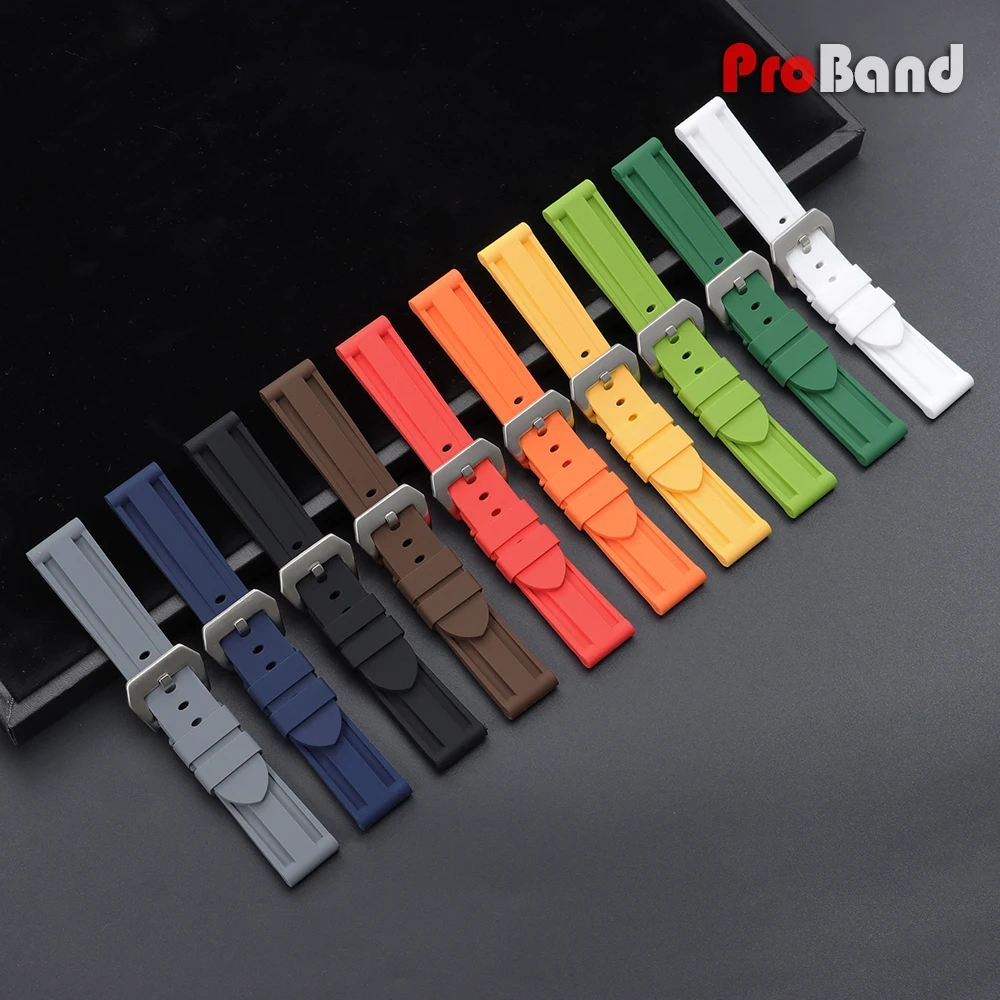 Silicone Rubber Waterproof Sport Watch Band Replacement