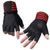 Body Building Gym Training Fitness WeightLifting Red Gloves Wrist Wraps Workout Half Finger For Men &Women 2