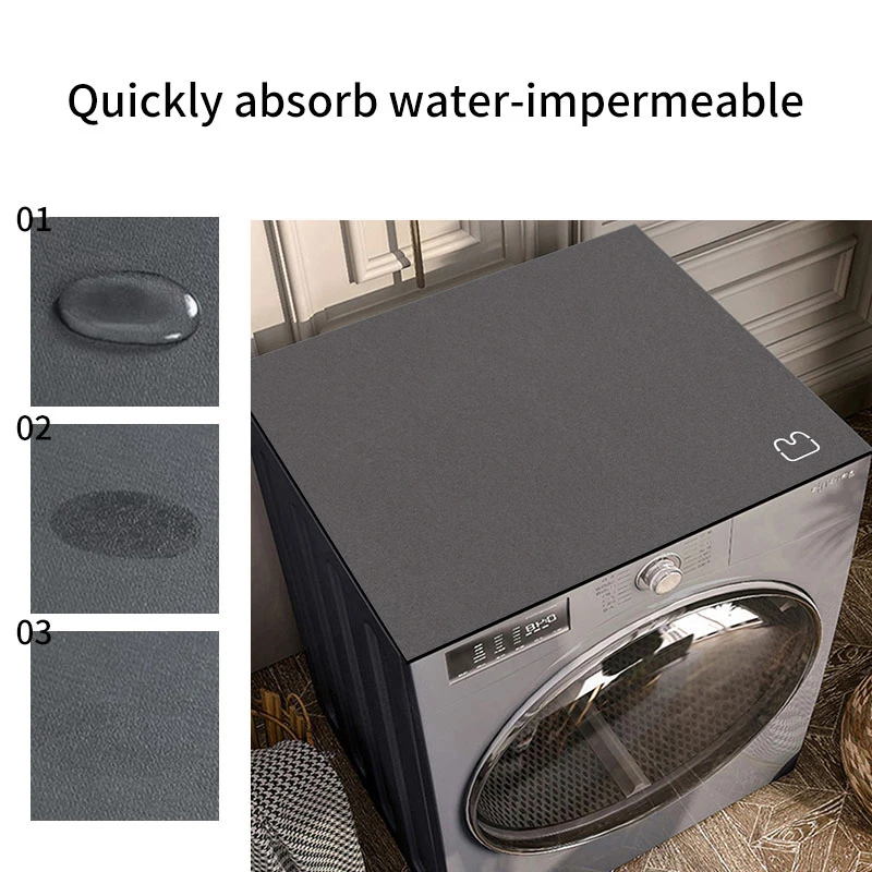 Washing Machine Cover Drum Washing Machine Cover Rubber Anti Slip Pad Household Refrigerator Mat Microwave Oven Dust Cover Water Absorbing Door Pad