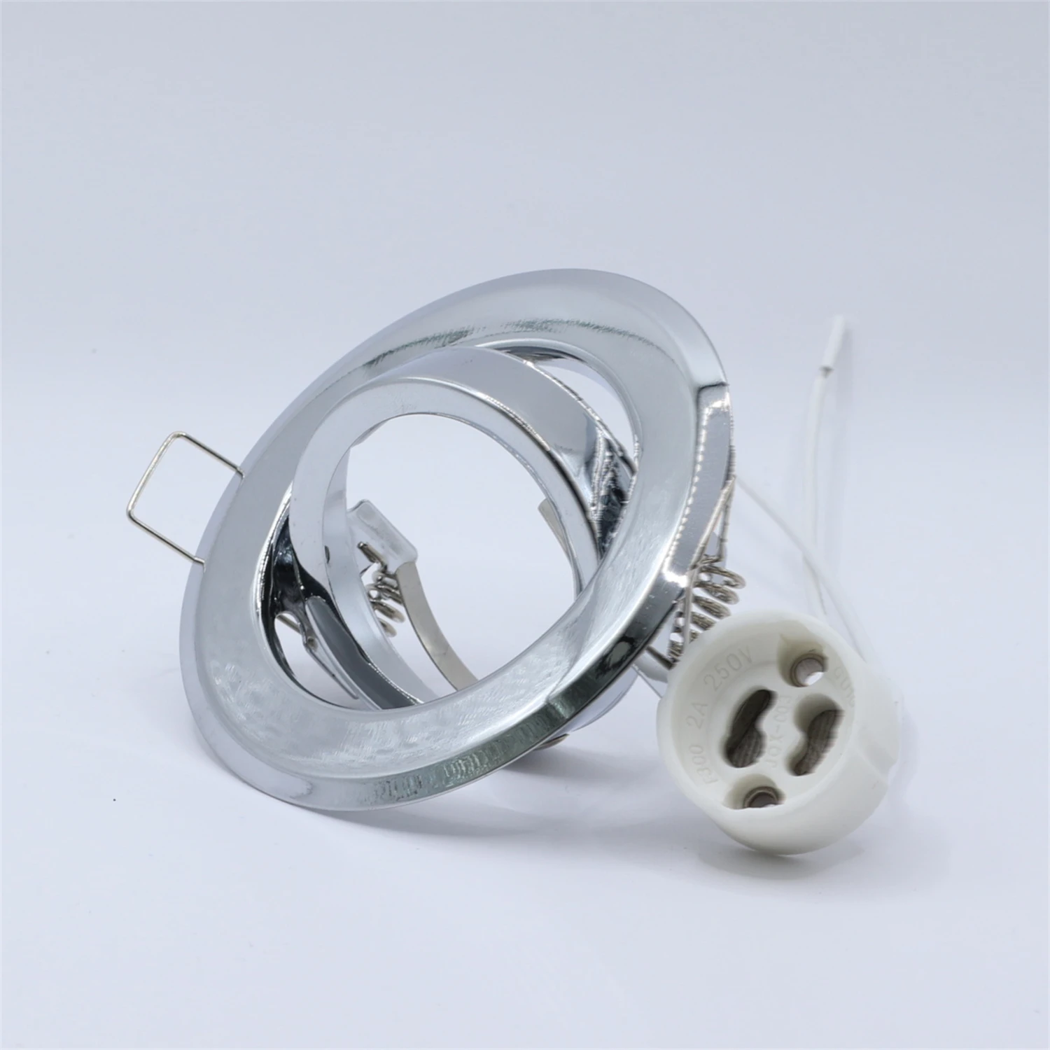 5 Pcs Round Recessed LED Ceiling Trim Ring with GU10 Lamp Base Halogen Bulb Luminaire Bracket LED Spotlight Frame Downlight