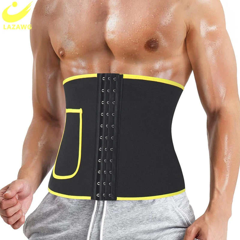 Lazawg Men Waist Trainer Corset Slimming Body Shaper Belts Neoprene