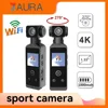 Pocket 4K HD Action Camera 270° Rotatable Wifi Mini Sports Camera with Waterproof Case for Helmet Travel Bicycle Driver Recorder 1