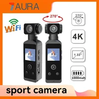 Pocket 4K HD Action Camera 270° Rotatable Wifi Mini Sports Camera with Waterproof Case for Helmet Travel Bicycle Driver Recorder 1