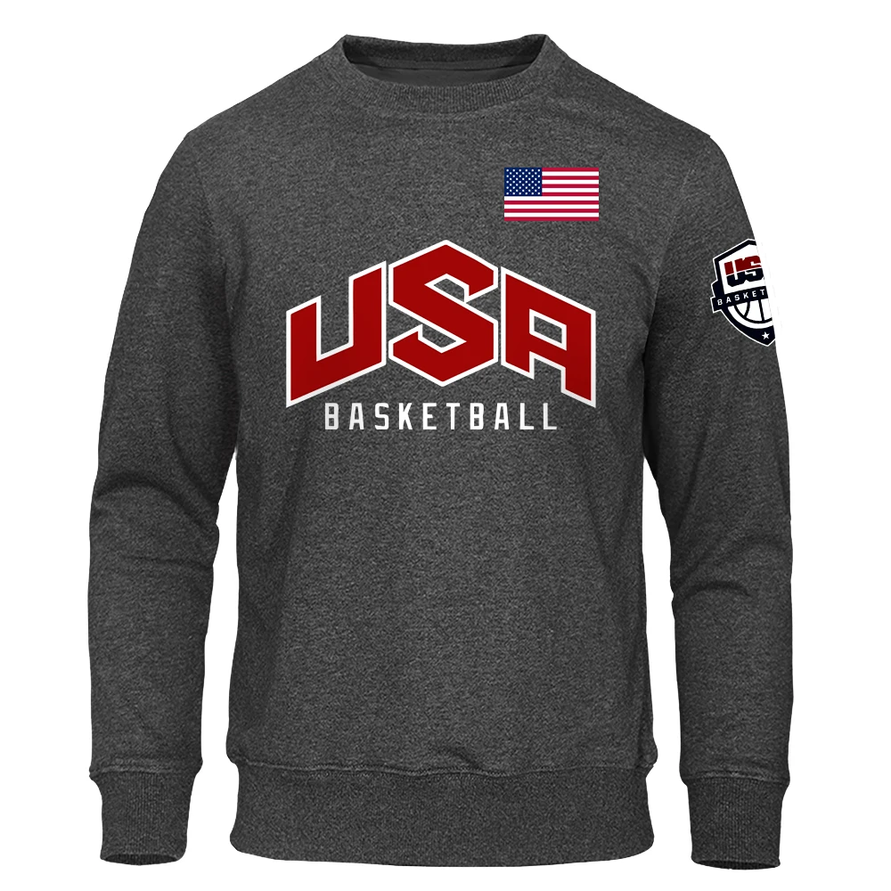 GRAY USA BASKETBALL HOODIE FOR EVERYDAY WEAR - STYLISH HOODIE