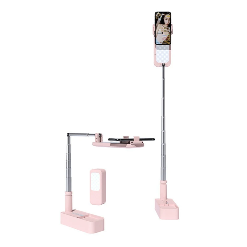 

V6 Live Bracket Beauty Fill Light Net Red Live Short Video Recording Multifunctional Phone Stand Durable Easy Install Pink