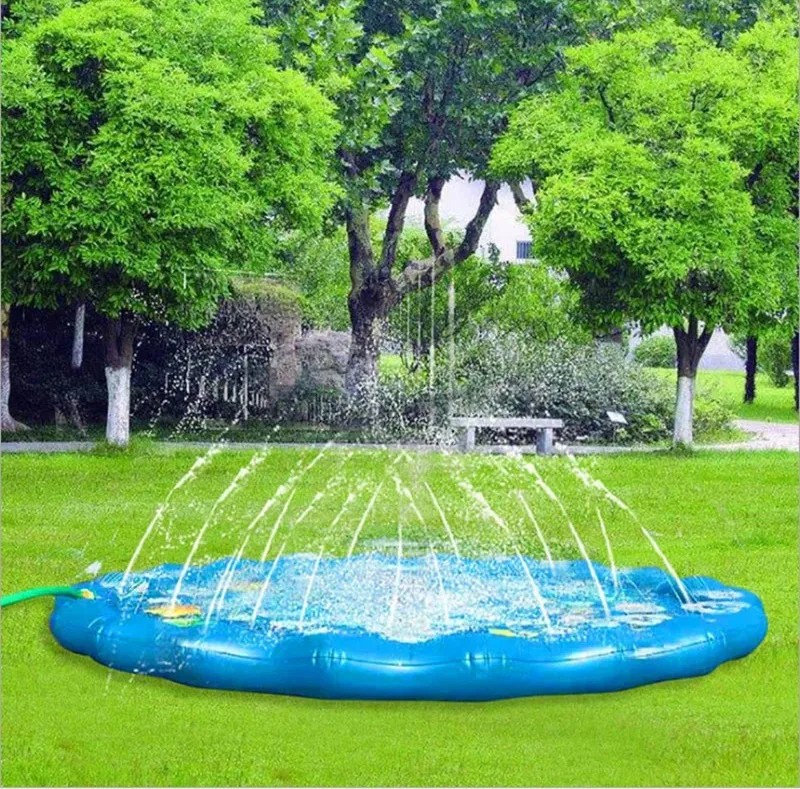 100/170cm Kids Sprinkler Play Pad Mat Outdoor Lawn Beach Letters Inflatable Water Spray Water Games Beach Mat Cushion inflatable water sprinkler pad,water sprinkler pad,inflatable water mat