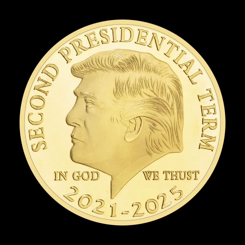 トランプコイン　2021-2025 GOLD COINトランプ大統領コイン トランプ大統領 記念コイン2021-2025 - メルカリ