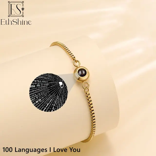 ETHSHINEpulsera con foto circular personalizada para mujer, brazalete