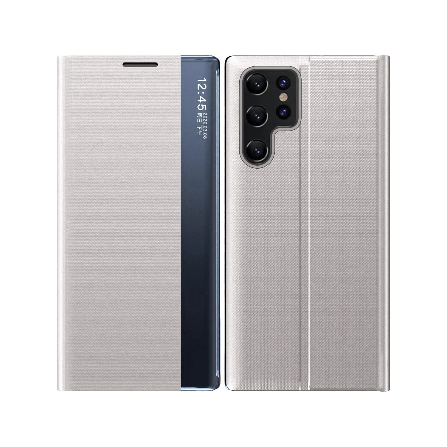 

Чехол для Samsung Galaxy S24 Ultra/S24 Plus/S24, тонкий кожаный чехол с функцией просмотра из окна и противоударным защитным чехлом Smart Hibernation