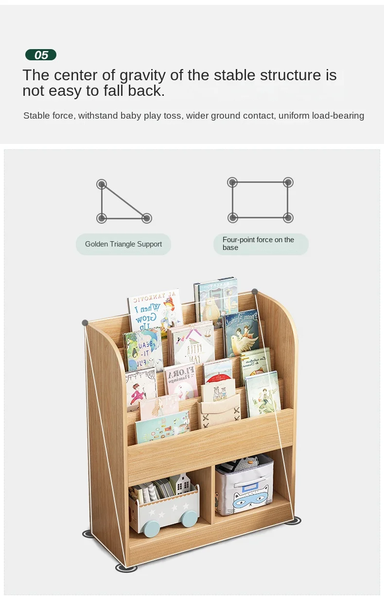 Children's storage bookcase in a variety of styles and colors