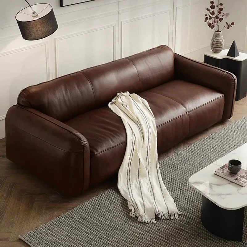 

Высококачественный кожаный диван на заказ, Рождественский Органайзер, винтажный напольный диван, 3-х местный диван, домашняя мебель