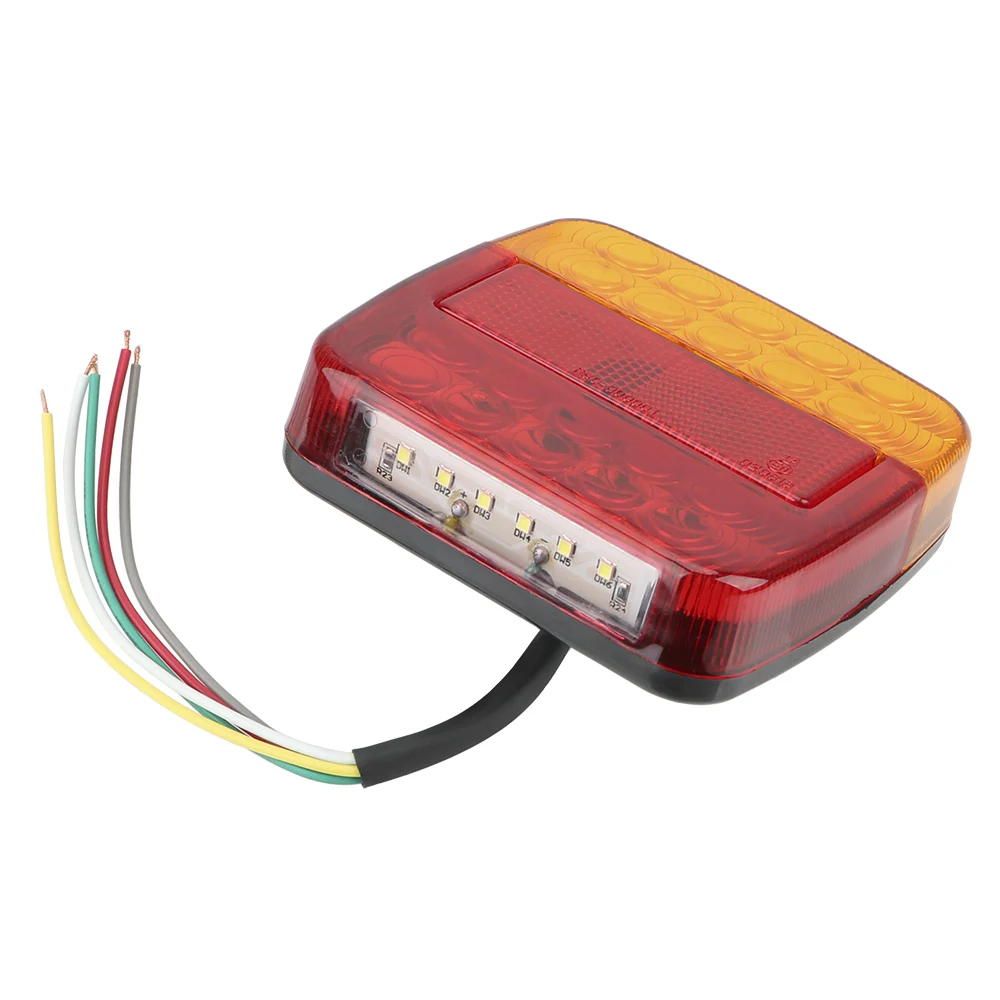 후방 후진 브레이크 정지 램프, 트레일러 트럭 캐러밴 미등, 1 쌍, 26 LED, 12V