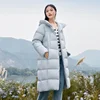 Semir Down Jacket Women Long Warm 2023 Winter New Loose Waterproof Hooded Jacket 5