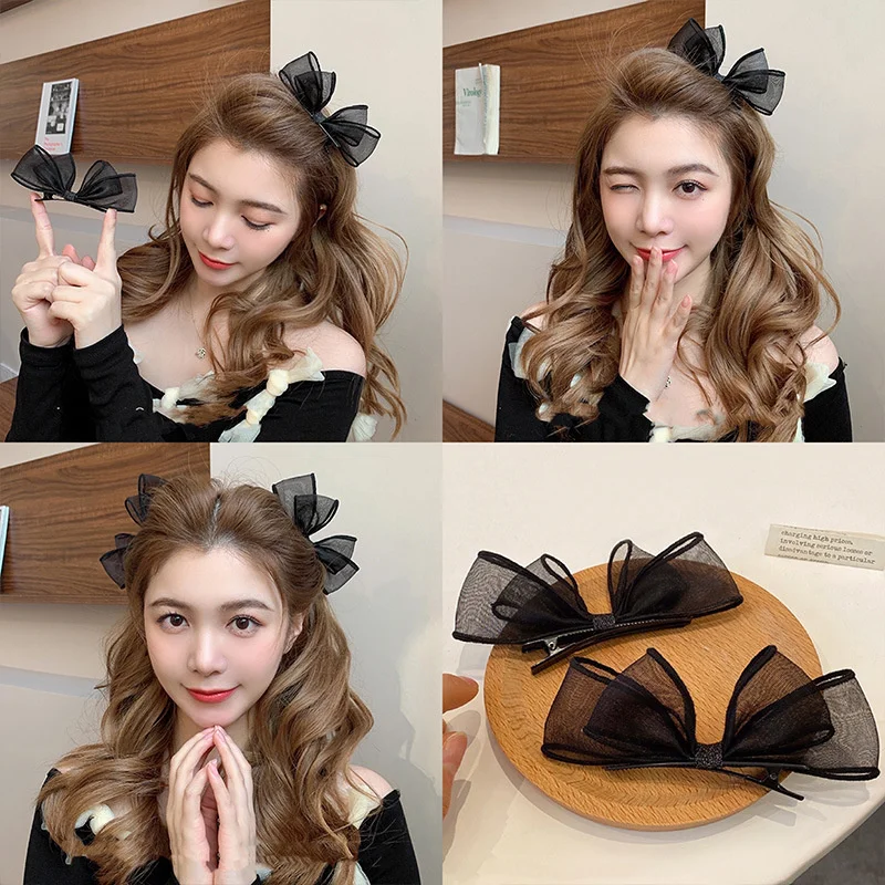 

1PC New Fashion Black Bow Hair Clips Barrettes Hairpin For Women Girls Hairband Hair Accessories