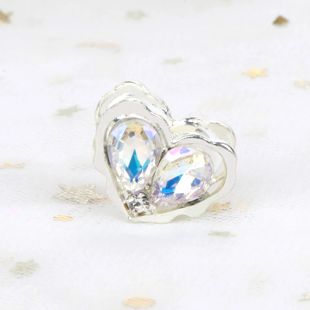 20x15mm 1/3/5 stücke Doppel Kristall Liebe Herz Legierung Perlen Für Schmuck Machen DIY Halskette armbänder Zubehör Valentinstag – Detail 13