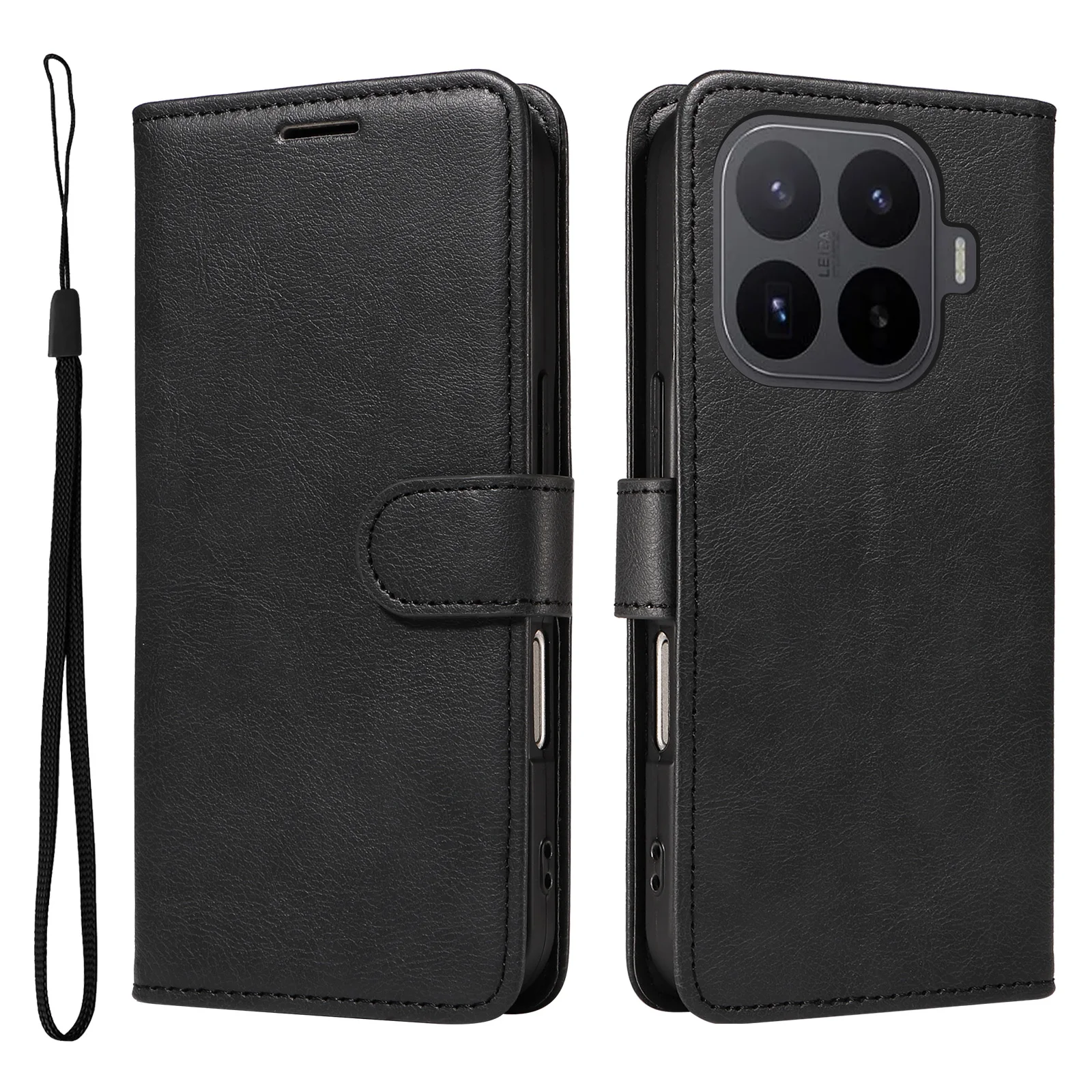 Leather Wallet Flip Phone Case with Card Holder and Stand Feature