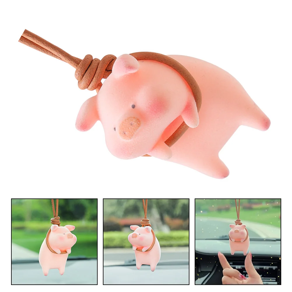 

Decor Ornament Cartoon Pig Pendant Piggy Vehicle Rear Mirror Hanging Adorn Adorable Bag