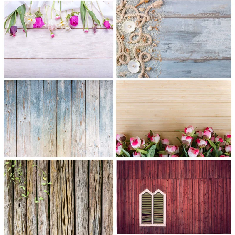 

Vinyl Custom Photography Backdrops Props Flower Wood Planks Photo Studio Background 21811 XTMB-01