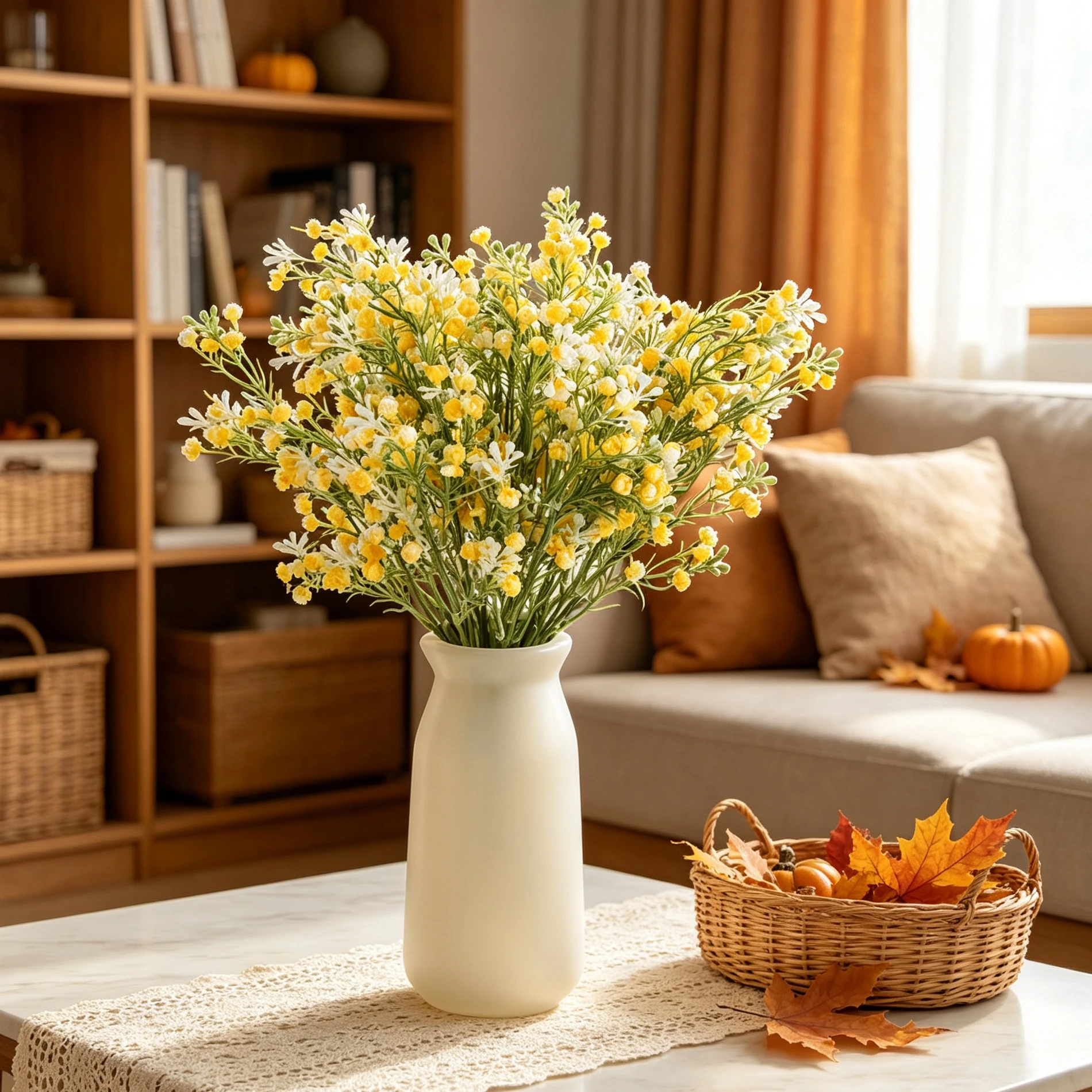 5 Stück Künstliche Blumen Pflanzen Gypsophila Hochzeit Brautstrauß Heim Zimmer Vase Tisch Garten Hof DIY Geschenke Requisiten Herbstdekoration
