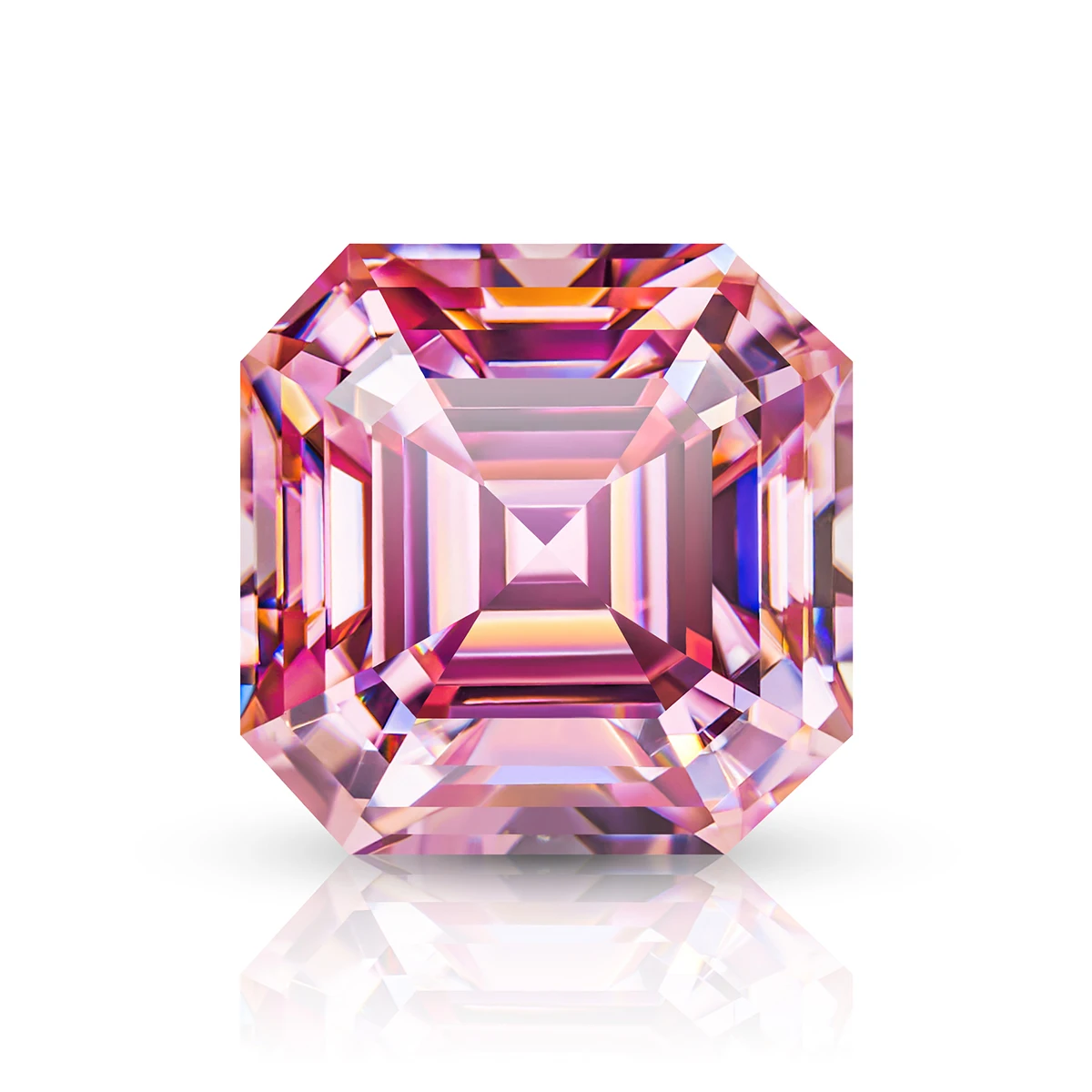 

Pink Asscher Cut Moissanite Stone 0.5ct-3ct D Color Gemstone Loose Gemstones Passed Diamond Tester GRA Certificate Ring Material