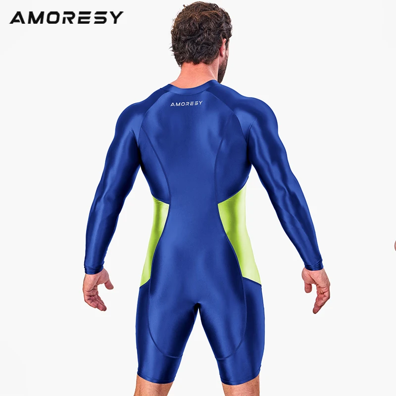 AMORESY Atticus series front zipper sports tight jumpsuit for Men Fitness