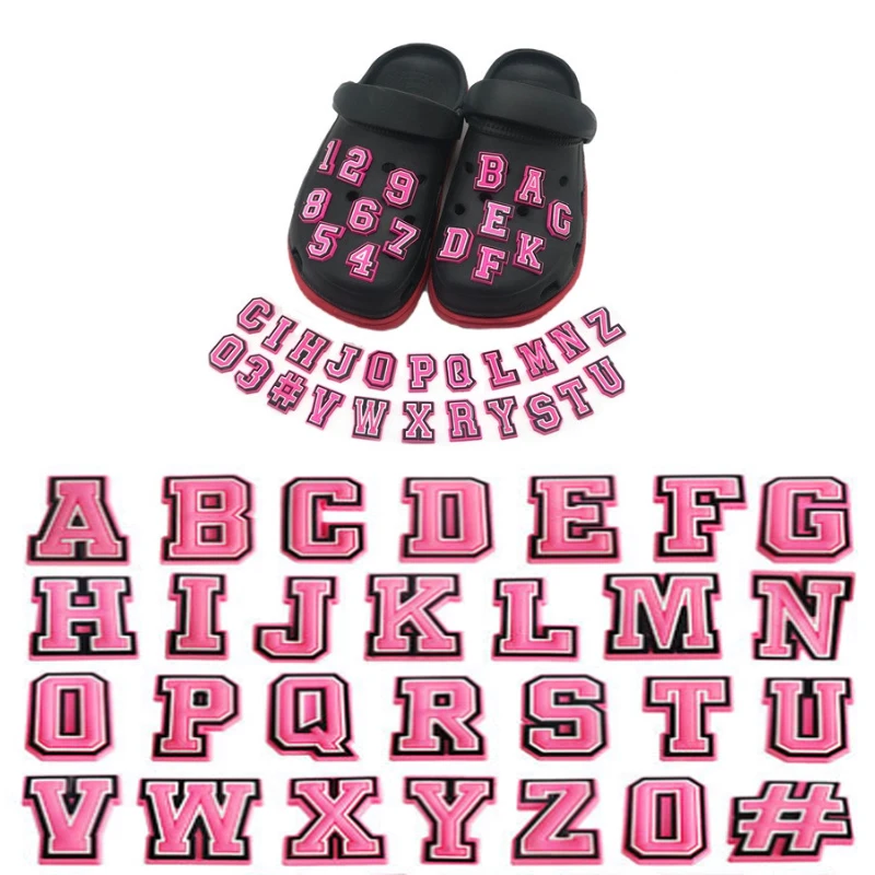 Shoe Charms Accessories Fits for Crocs Single Sale 1pcs Decorations PVC  Buckle for Kids Party Christmas Gifts Pink Letter - AliExpress
