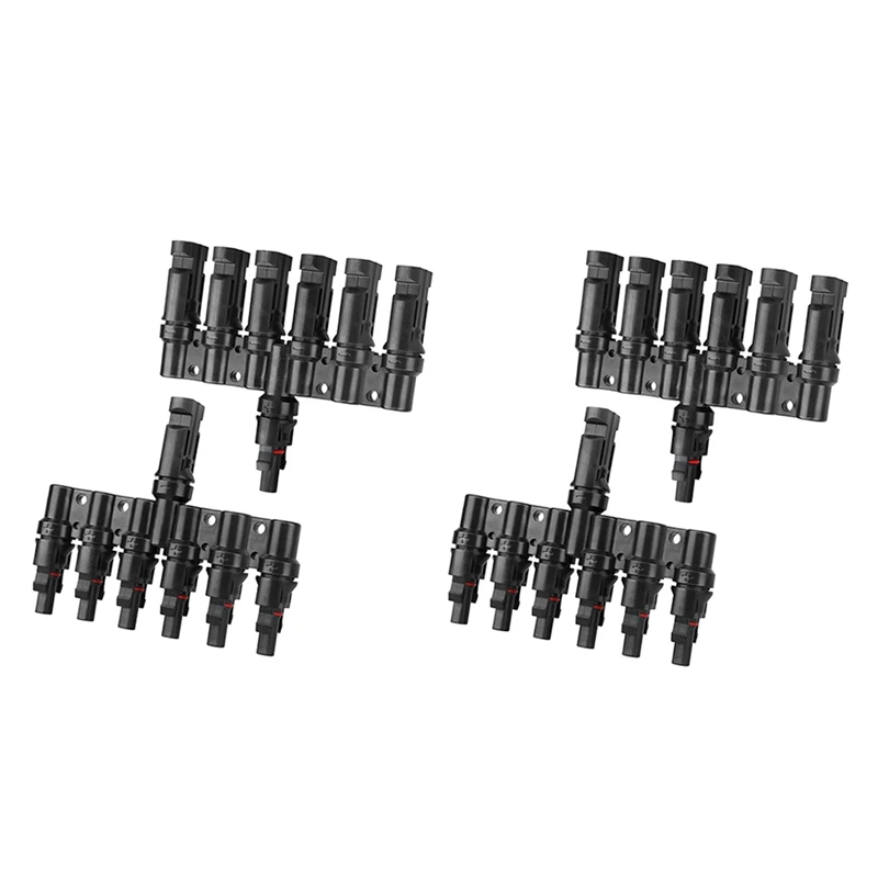 

10 Pair 6 To 1 T Branch Connector Solar Panel Connectors Cable Splitter Coupler Solar Cable Connectors For RV