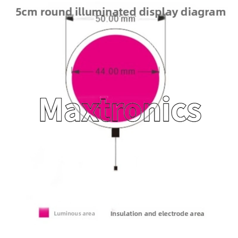 D5cm 초박형 EL 원형 냉광 패널 칩 노란색/흰색/빨간색/분홍색/녹색 3V/5V/12V LED 마스크 백라이트 파티 장