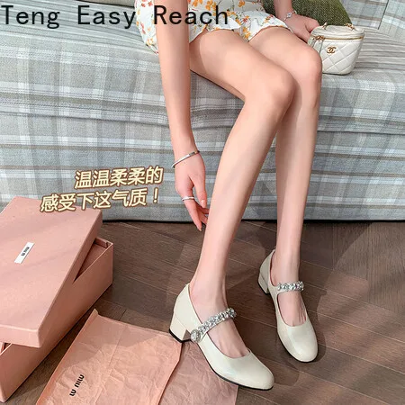 2024 New Summer Autumn Sweet Cute Lolita Shoes Female New Japanese Style Mary Janes Elegant Round Head Heel Pumps for Women