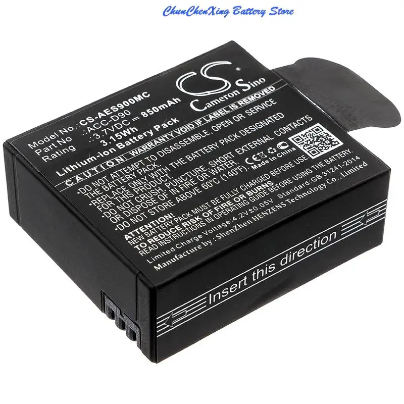 

Аккумулятор Cameron Sino 850 мАч для AEE D90 S90 S91B LyfeSilver LyfeTitan LyfeS72
